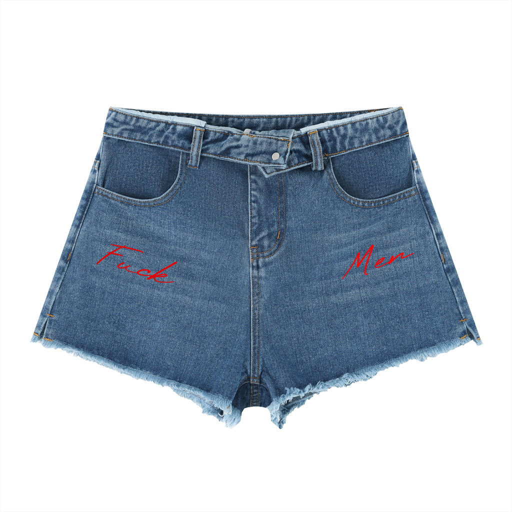 Fuck Men Denim Shorts
